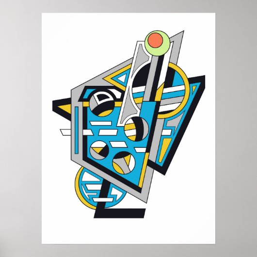 vloeibare lunch | Cyber Deco Abstract Design Poster (Voorkant)