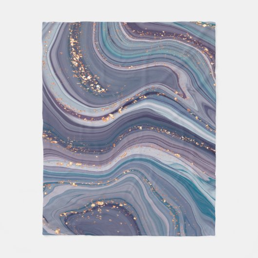 Vloeibare marmer en glitter fleece deken (Voorkant)
