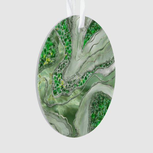 Vloeibare marmer - Gemstenen Jade Ornament (voorkant)