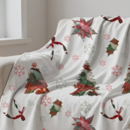 Vloeibare Marmer Kerstpatroon Sherpa Deken