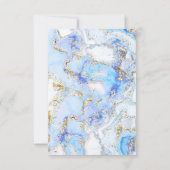 vloeibare marmer met blauwe inkt RSVP bruiloft (Achterkant)