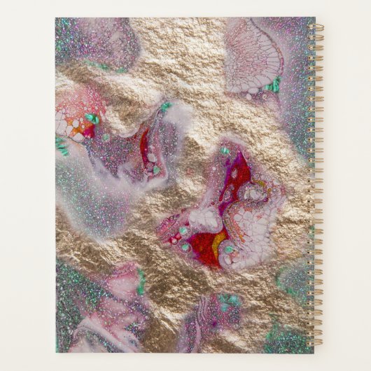 Vloeibare marmer Mix Abstract Modern Trendy Planner (Achterkant)