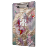 Vloeibare marmer Mix Modern Trendy Monogrammen Klembord (Links)