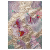 Vloeibare marmer Mix Modern Trendy Monogrammen Klembord (Achterkant)