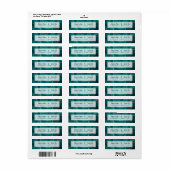 Vloeibare marmertextuur van turquoise met gouden a etiket (Full Sheet)