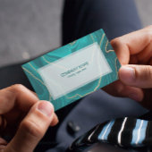 Vloeibare marmertextuur van turquoise visitekaartje