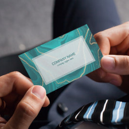 Vloeibare marmertextuur van turquoise visitekaartje
