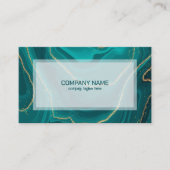 Vloeibare marmertextuur van turquoise visitekaartje (Voorkant)