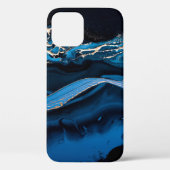 Vloeibare metalen goud in abstract blauw Case-Mate iPhone case (Achterkant)