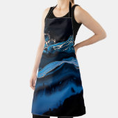 Vloeibare metalen goud in abstract blauw schort (Insitu)