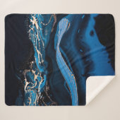 Vloeibare metalen goud in abstract blauw sherpa deken (Voorkant (horizontaal))