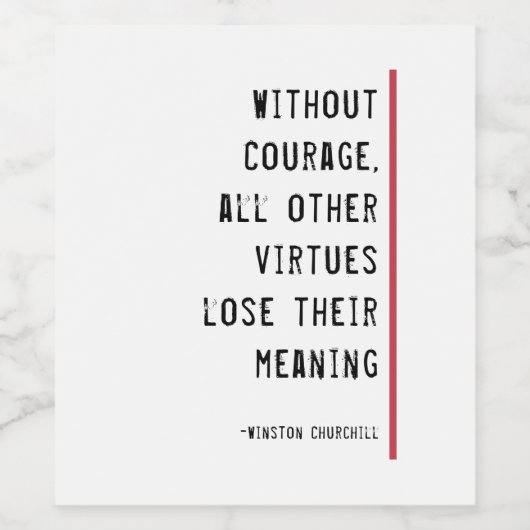 Vloeibare moed Churchill citeert sjabloon Wijn Etiket (Enkel label)