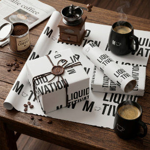 Vloeibare Motivatie Moderne Caffeïne Verslaafde Cadeaupapier