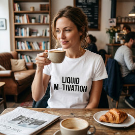 Vloeibare Motivatie Moderne Caffeïne Verslaafde T-shirt