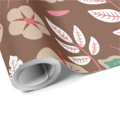 Vloeibare naadloze bloemen, bladeren, vlinder cadeaupapier (Rol Hoek)