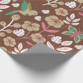 Vloeibare naadloze bloemen, bladeren, vlinder cadeaupapier (Hoek)