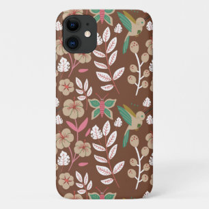Vloeibare naadloze bloemen, bladeren, vlinder Case-Mate iPhone case