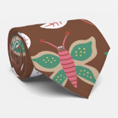 Vloeibare naadloze bloemen, bladeren, vlinder stropdas (Opgerold)