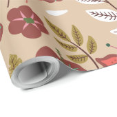 Vloeibare naadloze bloemen, vogels, vlinder cadeaupapier (Rol Hoek)