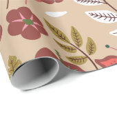 Vloeibare naadloze bloemen, vogels, vlinder cadeaupapier (Rol Hoek)