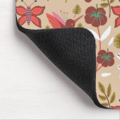 Vloeibare naadloze bloemen, vogels, vlinder muismat (Hoek)