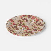 Vloeibare naadloze bloemen, vogels, vlinder papieren bordje (Gekanteld)