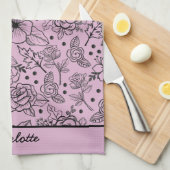 Vloeibare naadloze paarse gepersonaliseerde naam theedoek (Quarter Fold)