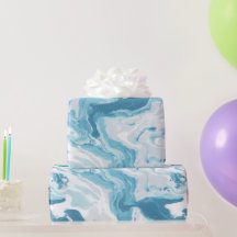 Vloeibare Oceaan Aqua Blauwe Drift Witte Abstracte