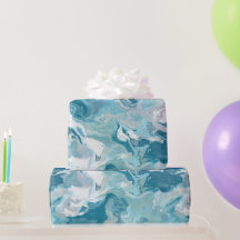 Vloeibare Oceaan Aqua Blauwe Drift Witte Abstracte