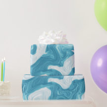 Vloeibare Oceaan Aqua Blauwe Drift Witte Abstracte