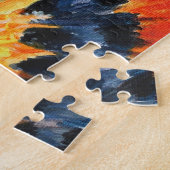 Vloeibare Oranje bladeren Legpuzzel (Zijkant)