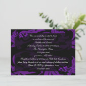 Vloeibare Paarse Damask Gothic Weddenschap Kaart (Staand voorkant)