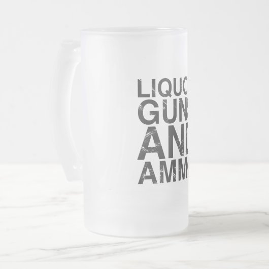 Vloeibare Pistolen en bruinkoolbriketten Matglas Bierpul (Voorkant links)