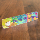 Vloeibare Plastic Neon Abstract met Naam Naambordje (Zijkant)