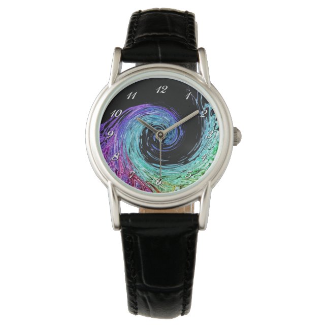 Vloeibare Rainbow Wave polshorloge Horloge (Voorkant)