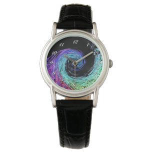 Vloeibare regenbooggolven polshorts horloge