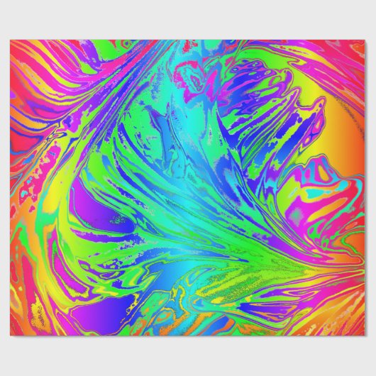 Vloeibare regenboogverf Abstracte Spletters Cadeaupapier (Vlak)