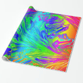 Vloeibare regenboogverf Abstracte Spletters Cadeaupapier (Uitgerold)