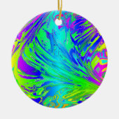 Vloeibare regenboogverf Abstracte Spletters Keramisch Ornament (Voorkant)