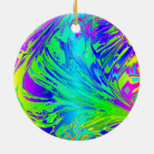 Vloeibare regenboogverf Abstracte Spletters Keramisch Ornament (Achterkant)