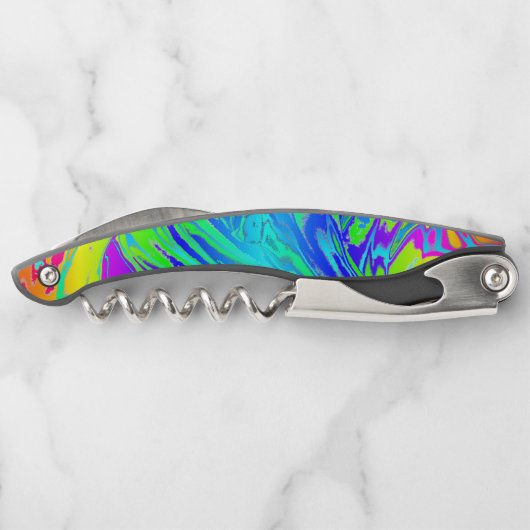 Vloeibare regenboogverf Abstracte Spletters Kurkentrekker (Achterkant)