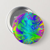 Vloeibare regenboogverf Abstracte Spletters Ronde Button 7,6 Cm (Voorkant /achterkant)