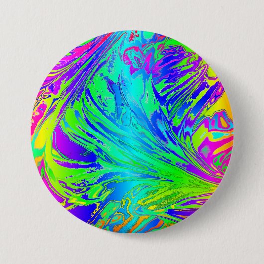 Vloeibare regenboogverf Abstracte Spletters Ronde Button 7,6 Cm (Voorkant)