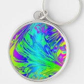 Vloeibare regenboogverf Abstracte Spletters Sleutelhanger (Voorkant)