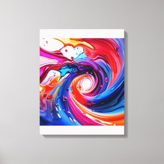 Vloeibare regenboogvortex canvas afdruk (Voorkant)