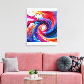 Vloeibare regenboogvortex canvas afdruk (Insitu (Woonkamer))