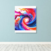 Vloeibare regenboogvortex canvas afdruk (Insitu (Houten vloer))