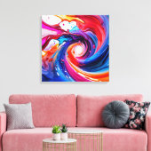 Vloeibare regenboogvortex canvas afdruk (Insitu (Woonkamer))