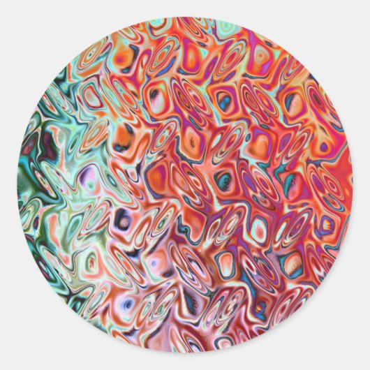 Vloeibare rode gel Abstract Ronde Sticker (Voorkant)