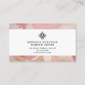 Vloeibare roze marmeren faux textuur met logo visitekaartje (Achterkant)
